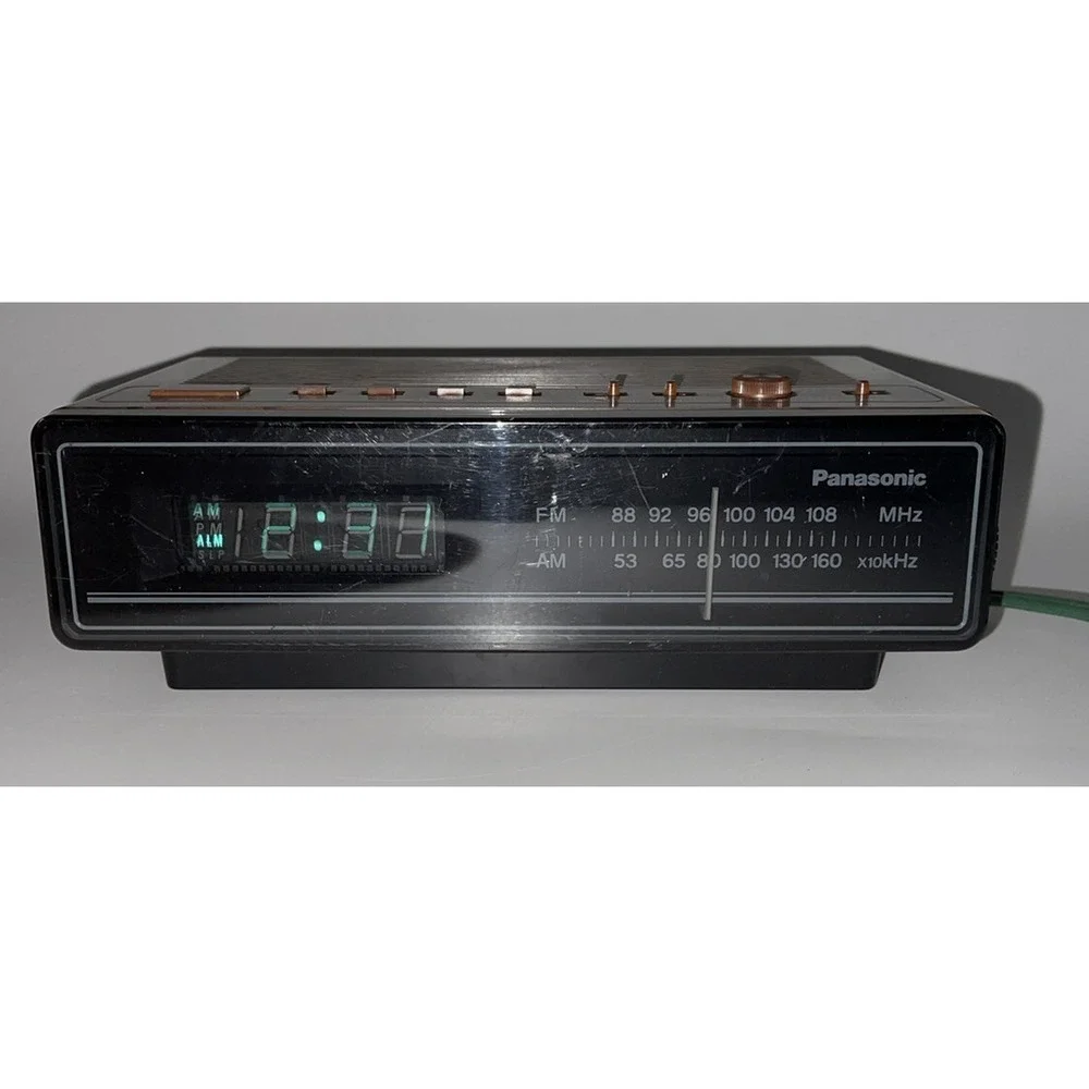 Vintage PANASONIC Alarm‎ Clock Radio AM/FM LED Digital Wood Grain RC-65 Works